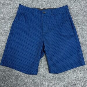 Druids Golf Shorts Men 32 Blue Black All Over Print AOP Geometric 8" Inseam